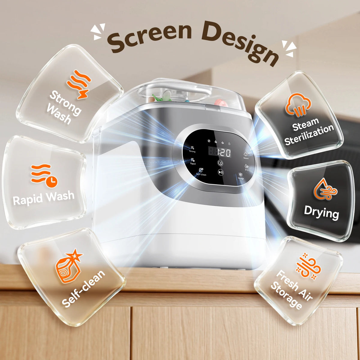Baby Bottle Washer, Sterilizer & Dryer – Multi-Function Bottle Care Machine