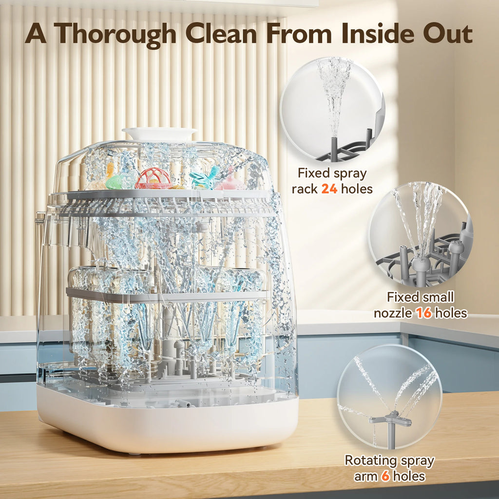 Baby Bottle Washer, Sterilizer & Dryer – Multi-Function Bottle Care Machine