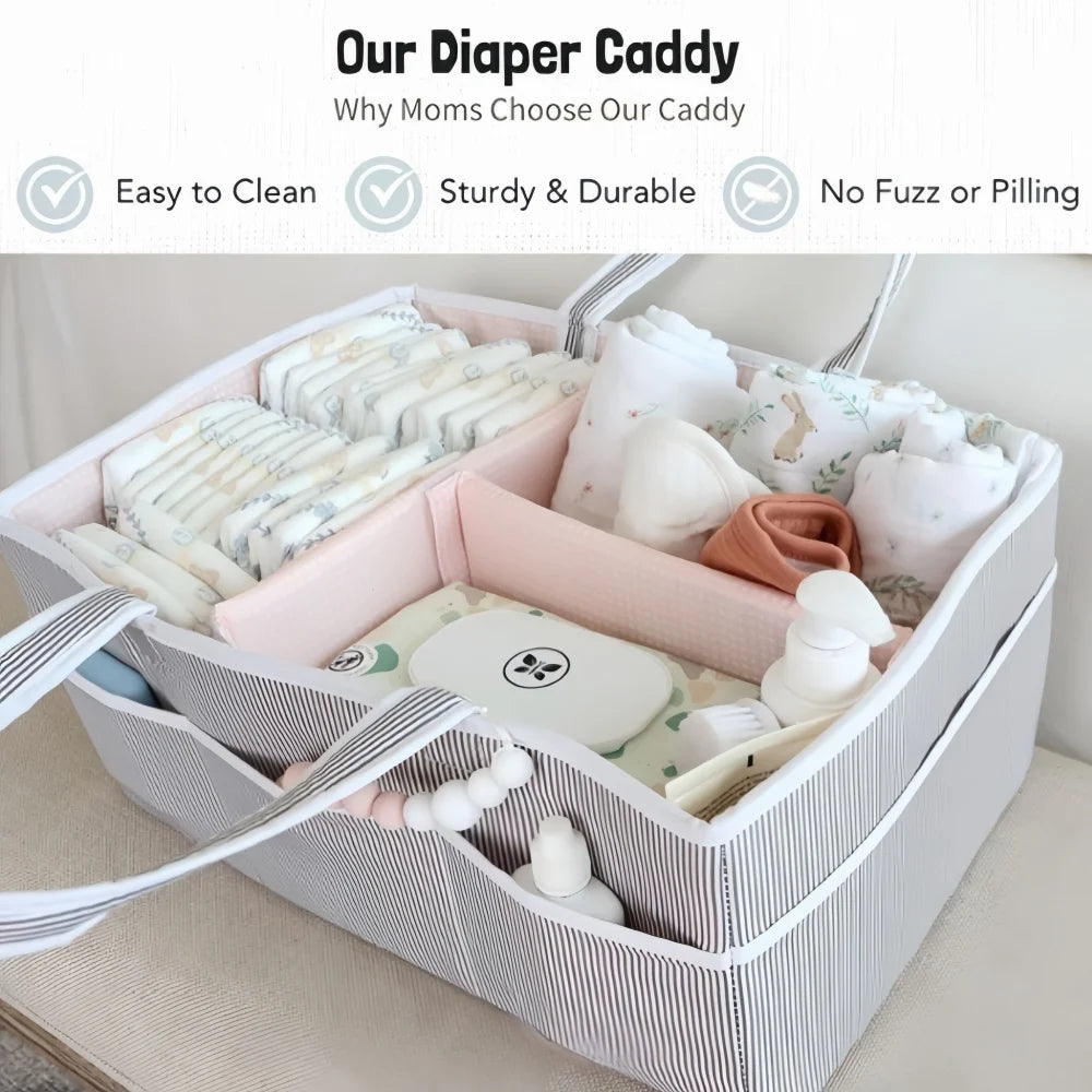 Large Capacity Diaper Organizer Bag – Lightweight Multifunctional Baby Storage Tote