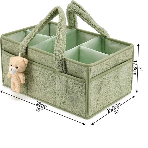 Baby Diaper Caddy Organizer with Handle – Portable Storage Basket for Diapers, Wipes & Baby Essentials