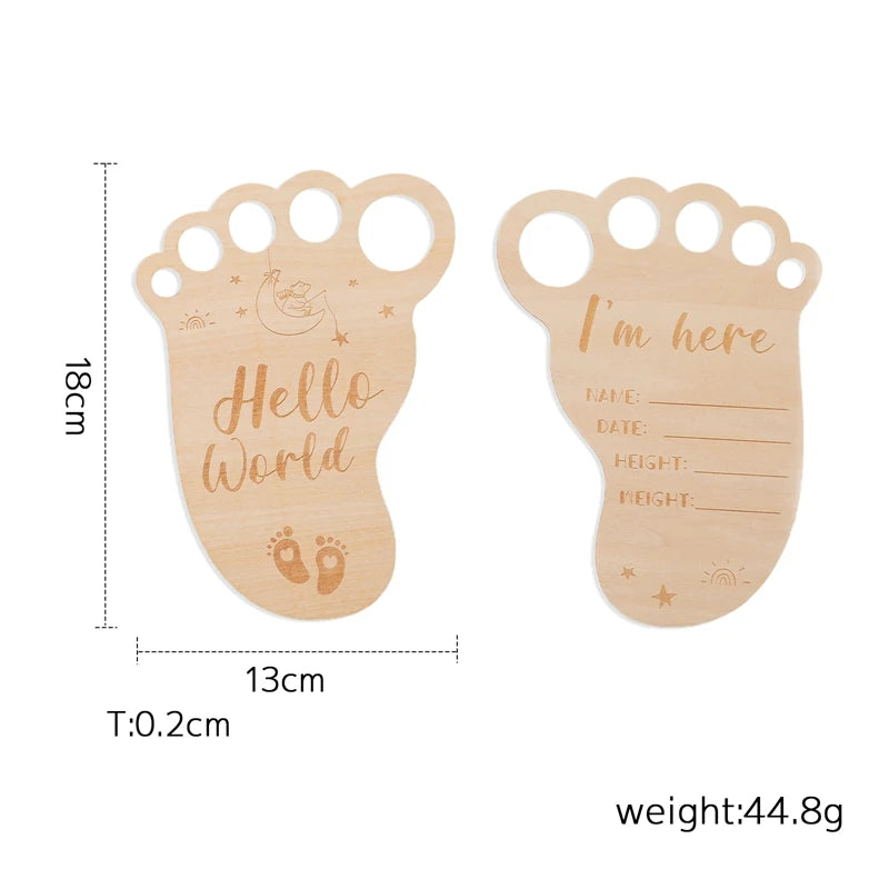 Baby Wooden Train Milestone Cards – 14-Piece Set with Organizer Box