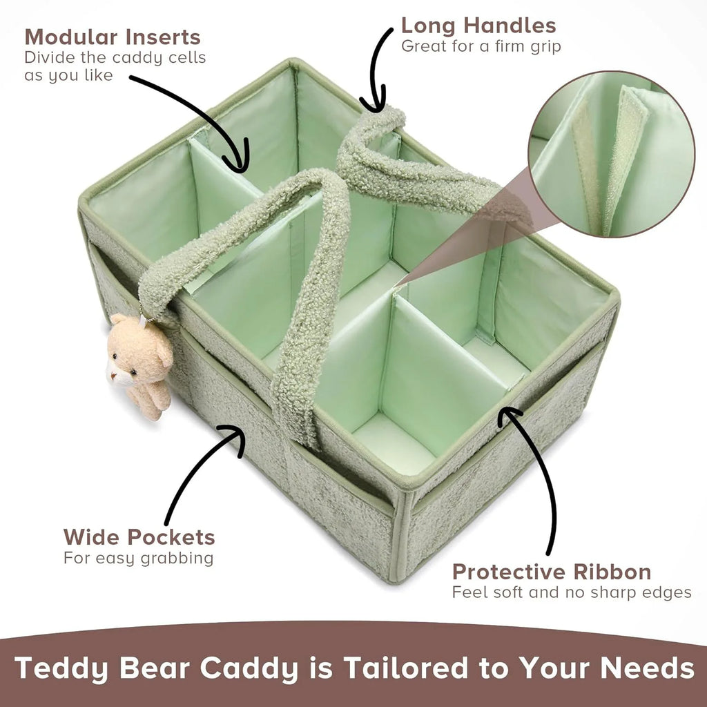 Baby Diaper Caddy Organizer with Handle – Portable Storage Basket for Diapers, Wipes & Baby Essentials