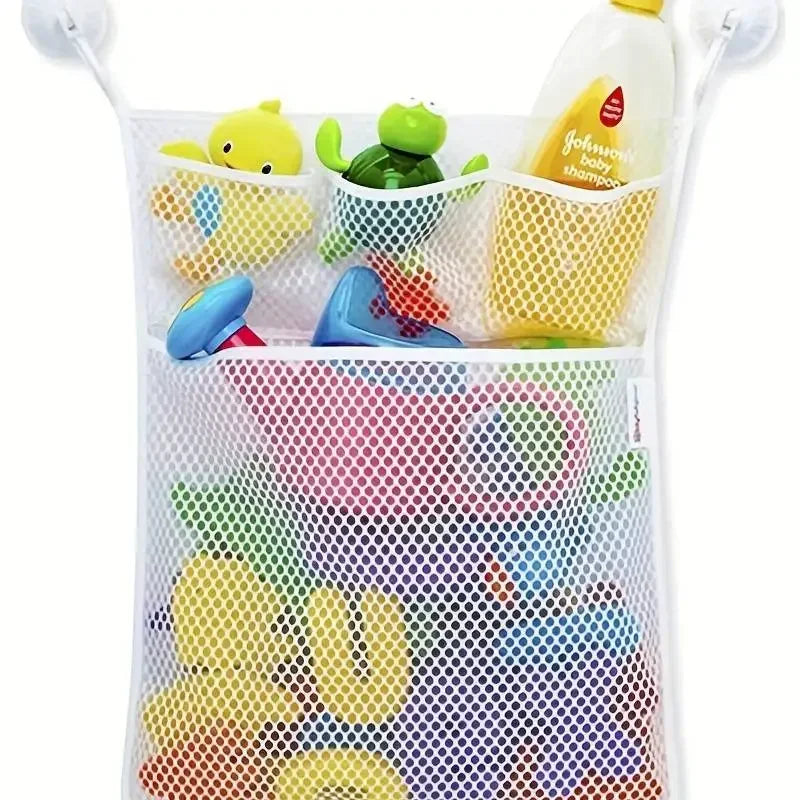 Baby Bath Toy Storage Bag – Mesh Bathroom Organizer with Suction Cups