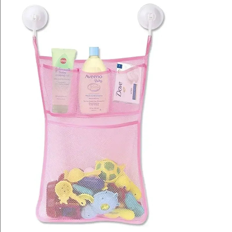 Baby Bath Toy Storage Bag – Mesh Bathroom Organizer with Suction Cups