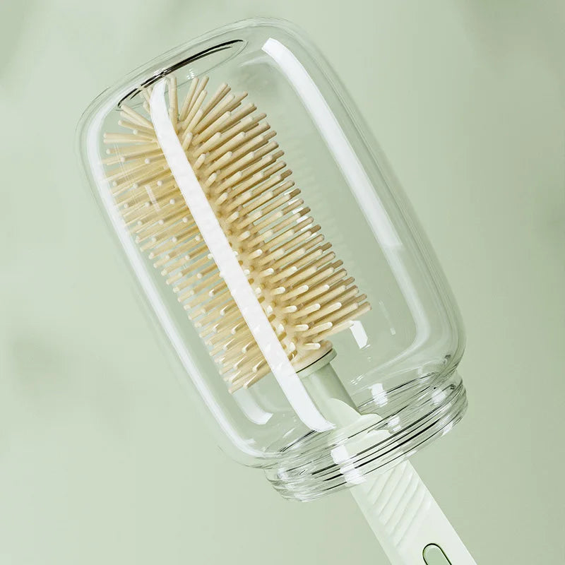 Baby Silicone Bottle Brush Set – 360° Rotating Bottle Cleaning Brush with Drying Rack